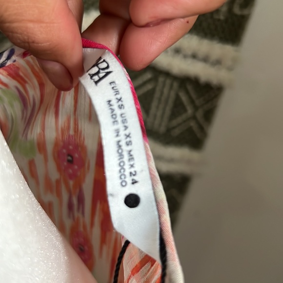 Zara Feather Trim Printed Blouse - Picture 5 of 7